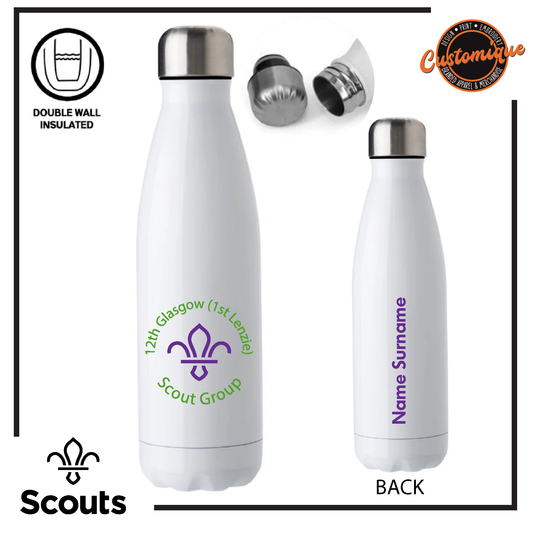 12th Glasgow Scouts - Stainless Steel Bowling Bottle