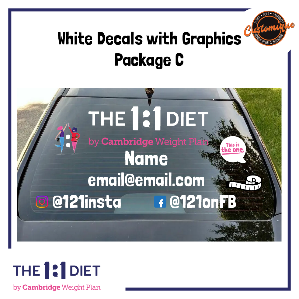 The 1:1 Diet - Car Windscreen Decals