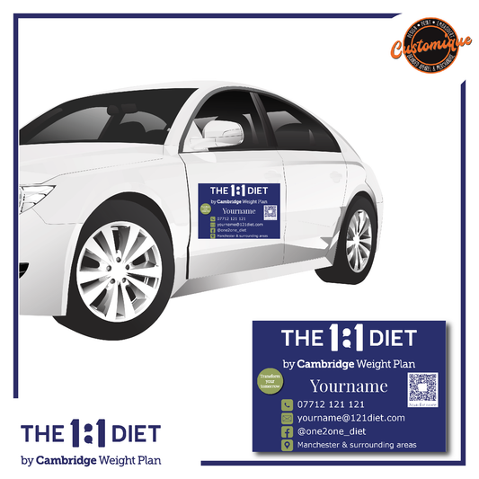 The 1:1 Diet - Magnetic Car Signs (matching set of 2)