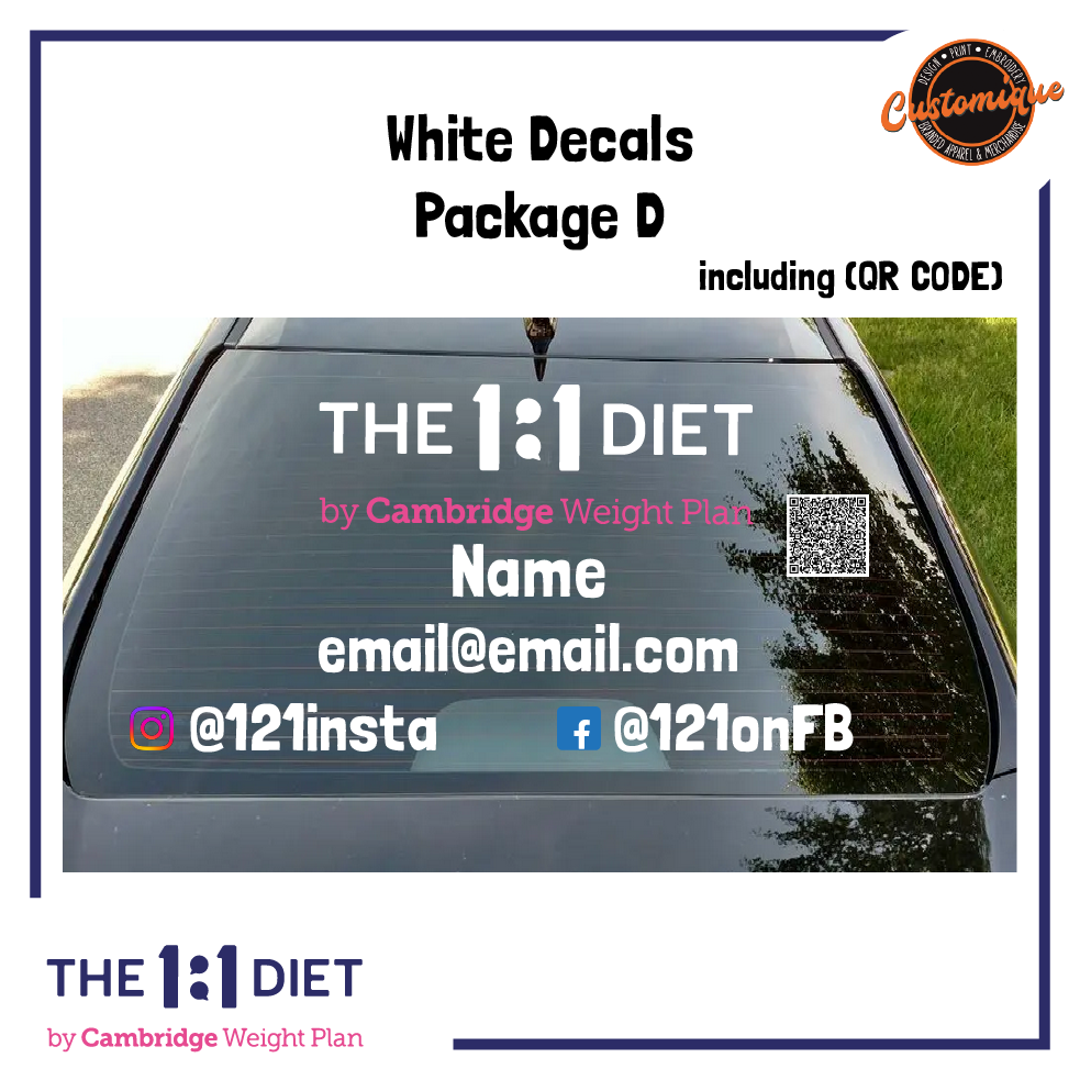 The 1:1 Diet - Car Windscreen Decals