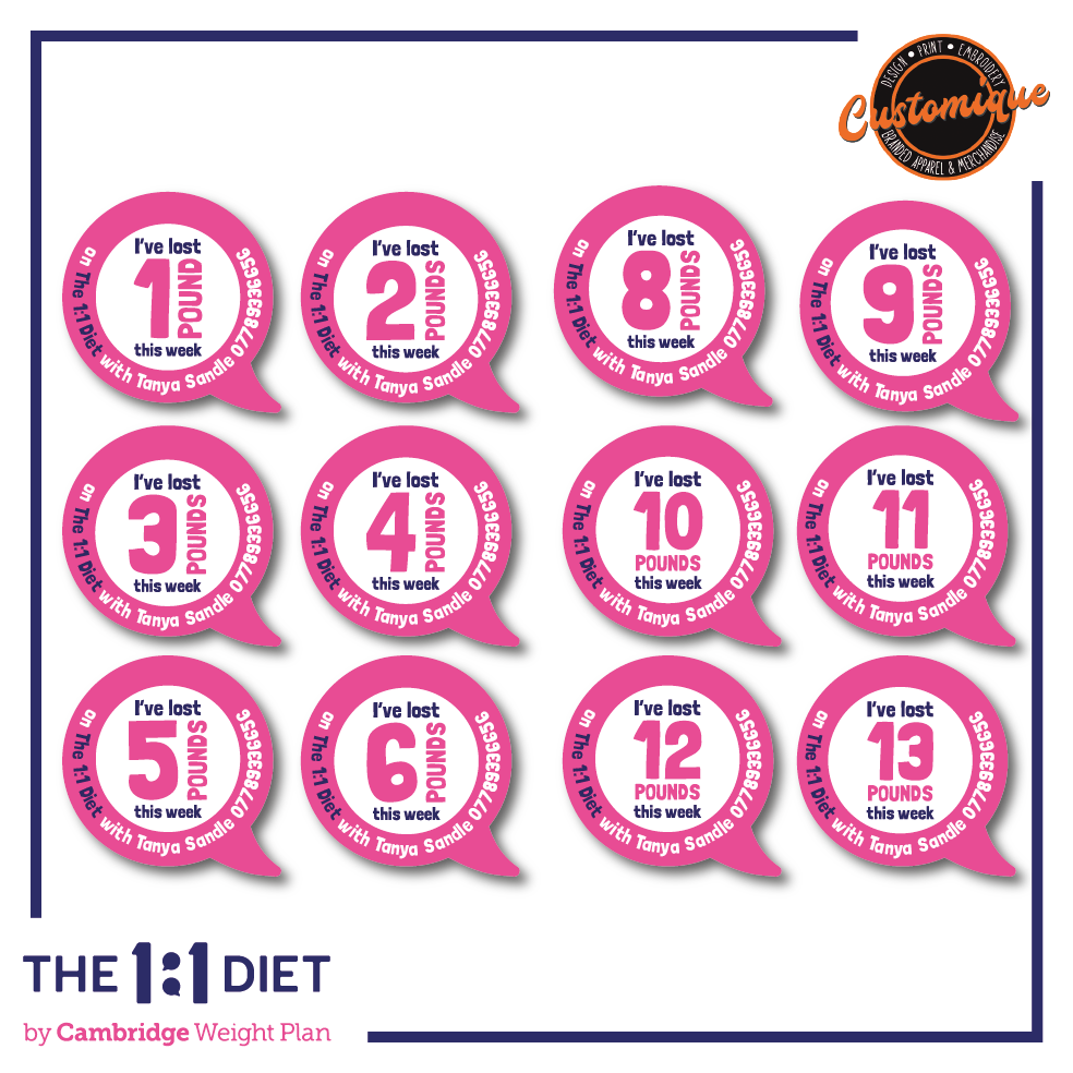 The 1:1 Diet - Foamex Weight Loss Speech Bubbles