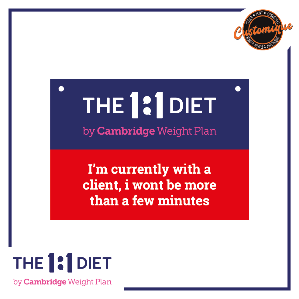 The 1:1 Diet - Hanging Door Sign
