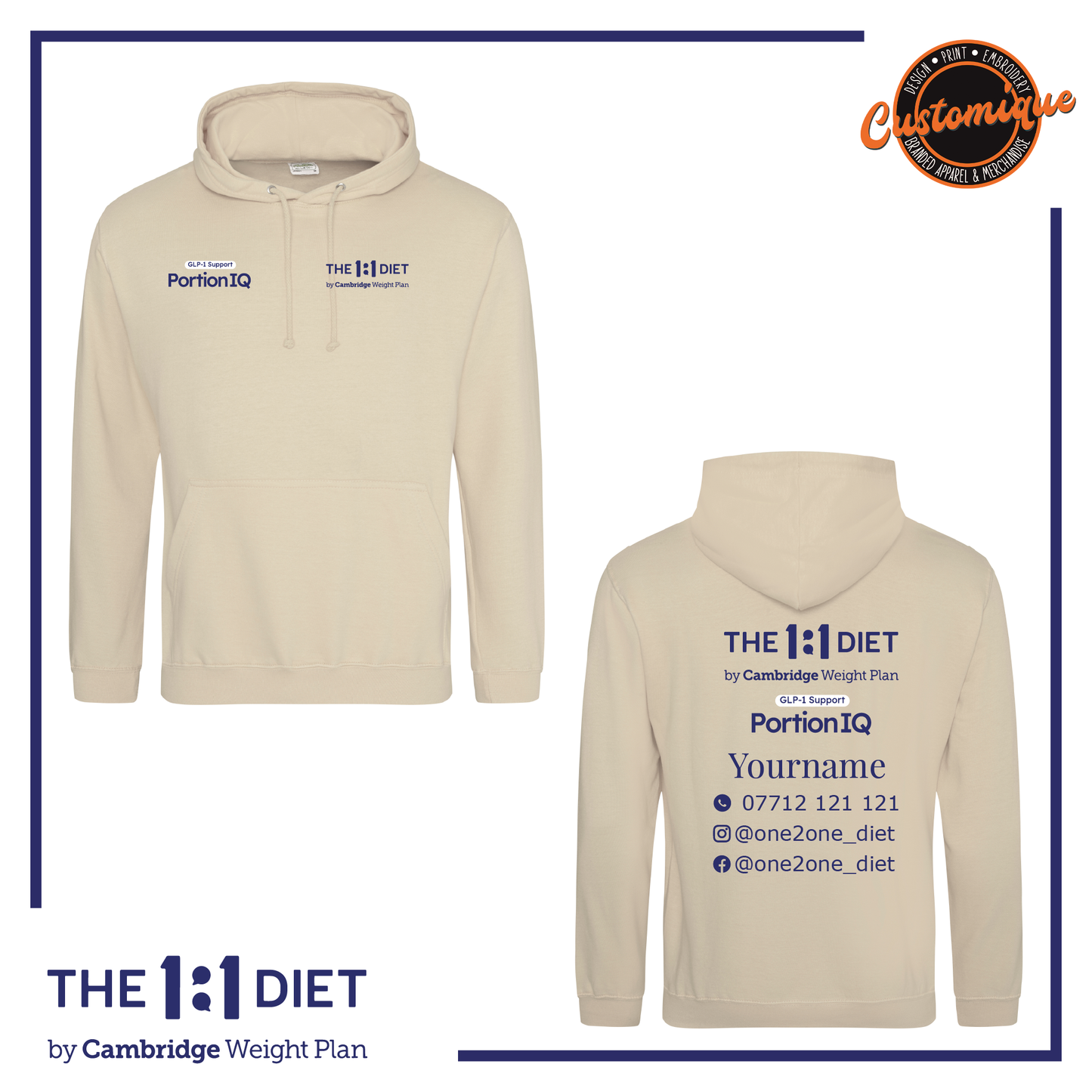 The 1:1 Diet Portion IQ - UNISEX Hoodie & Tee BUNDLE