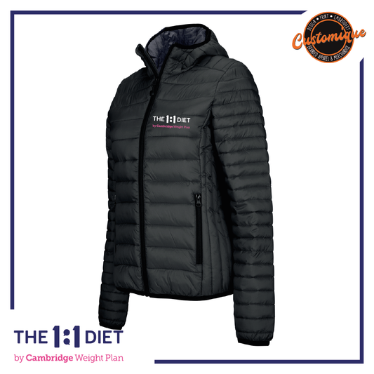 The 1:1 Diet - Ladies Lightweight Hooded Padded Jacket