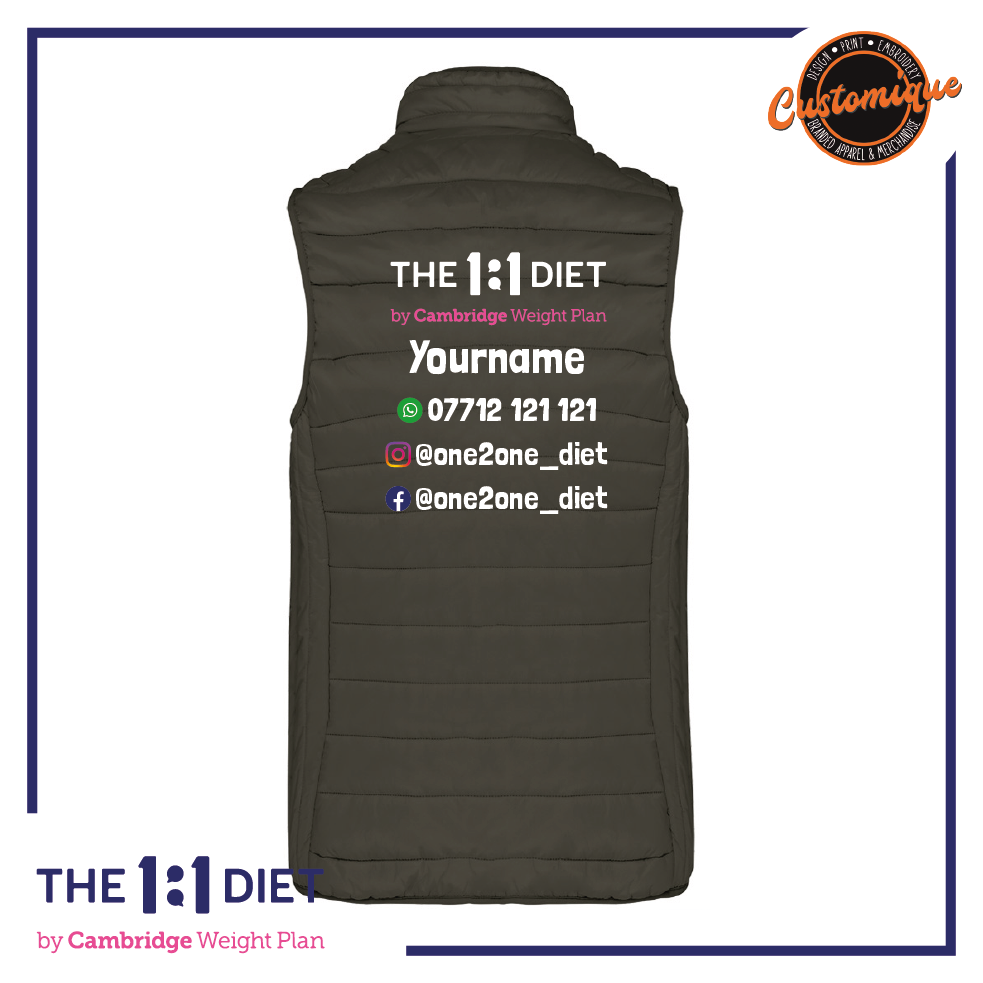 The 1:1 Diet - Ladies Lightweight Padded Bodywarmer