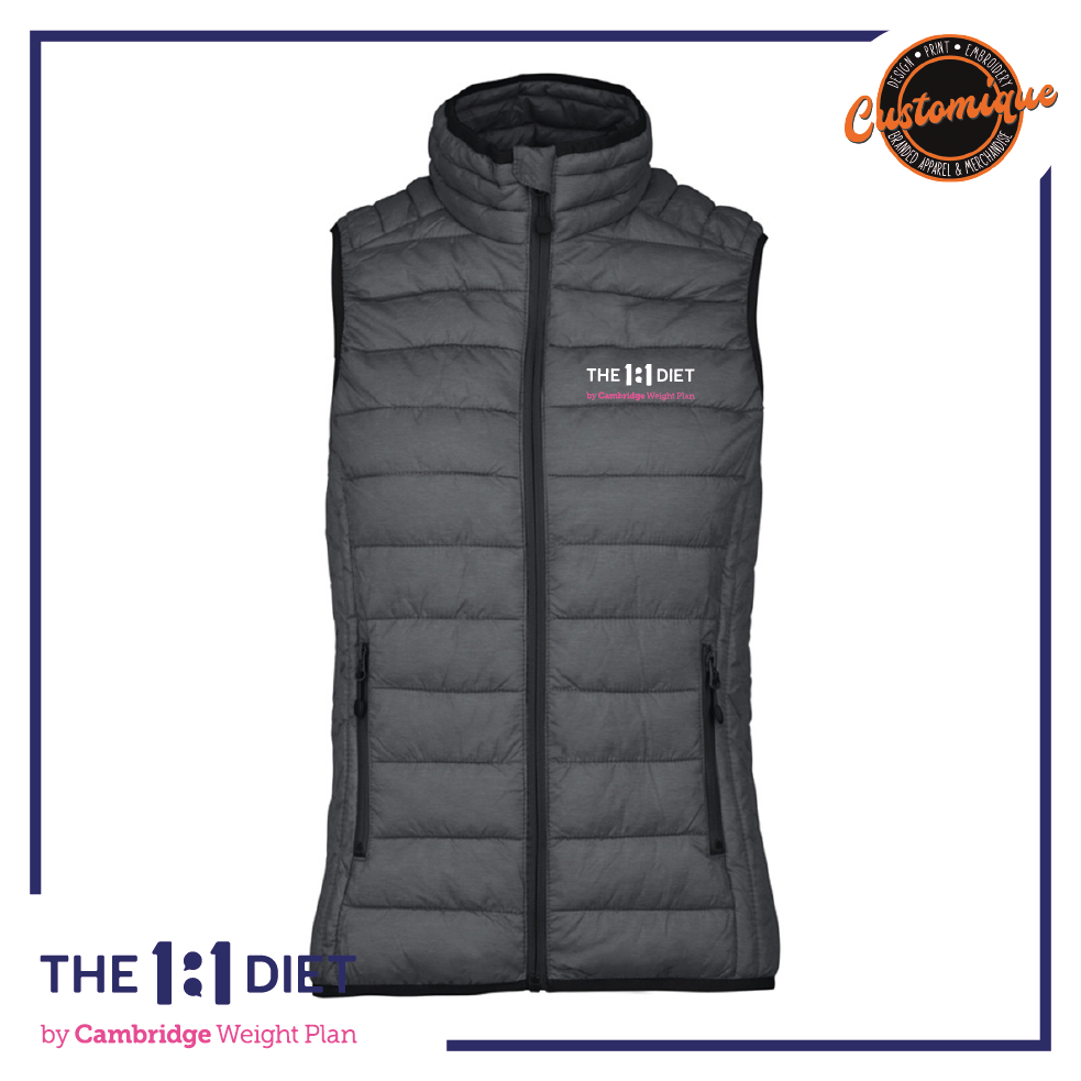The 1:1 Diet - Ladies Lightweight Padded Bodywarmer