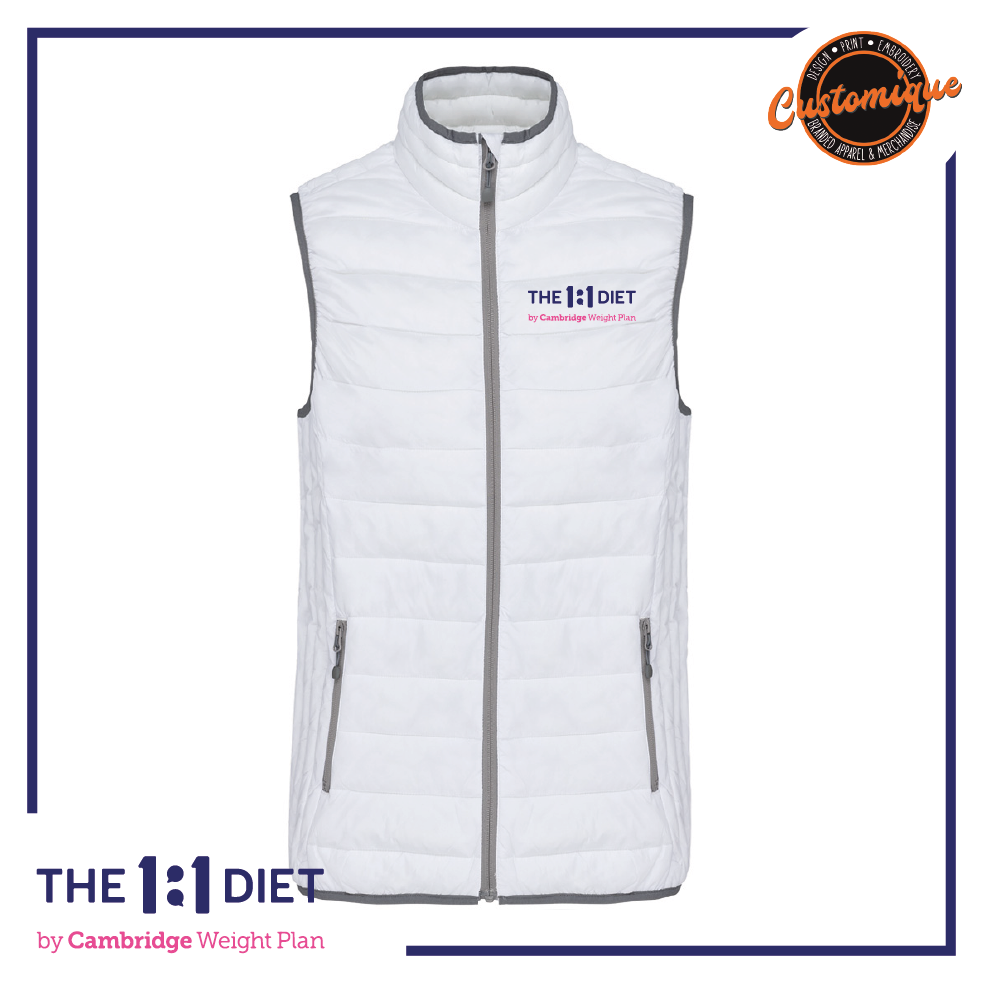 The 1:1 Diet - Ladies Lightweight Padded Bodywarmer