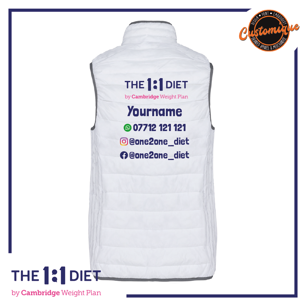 The 1:1 Diet - Ladies Lightweight Padded Bodywarmer