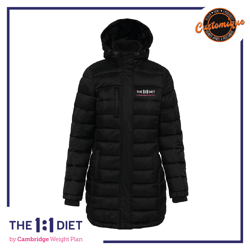 The 1:1 Diet - Ladies Light Longline Padded Jacket