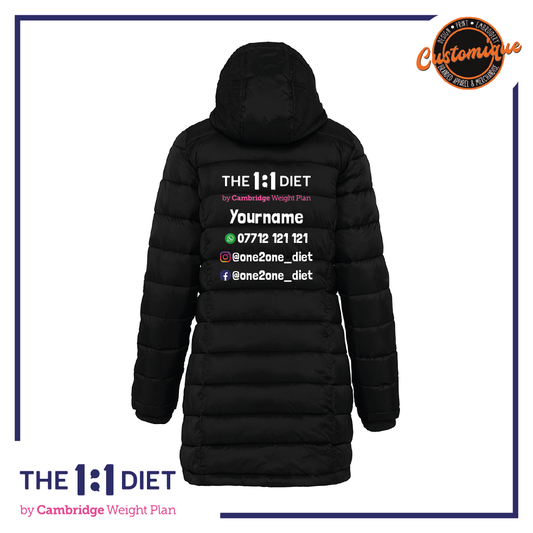The 1:1 Diet - Ladies Light Longline Padded Jacket