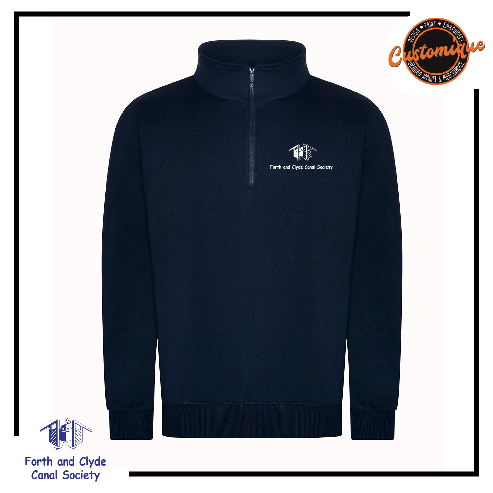 Forth & Clyde Canal Society - UNISEX 1/4 Zip Sweatshirt