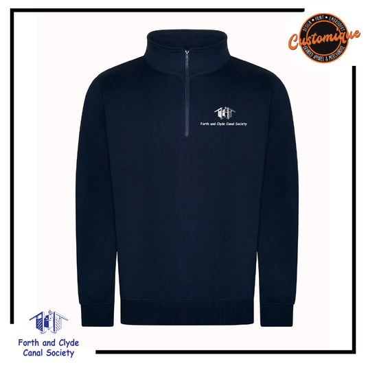 Forth & Clyde Canal Society - UNISEX 1/4 Zip Sweatshirt