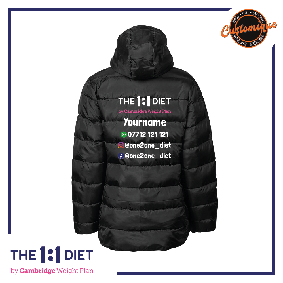 The 1:1 Diet - Ladies Hooded Padded Jacket