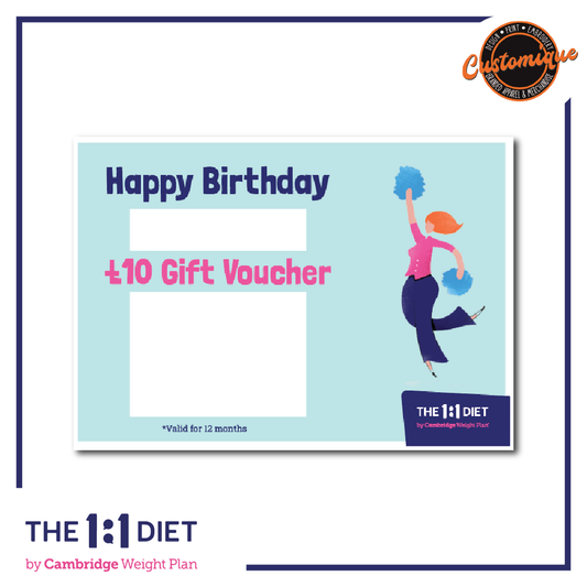 The 1:1 Diet - A6 £10 Birthday Gift Vouchers