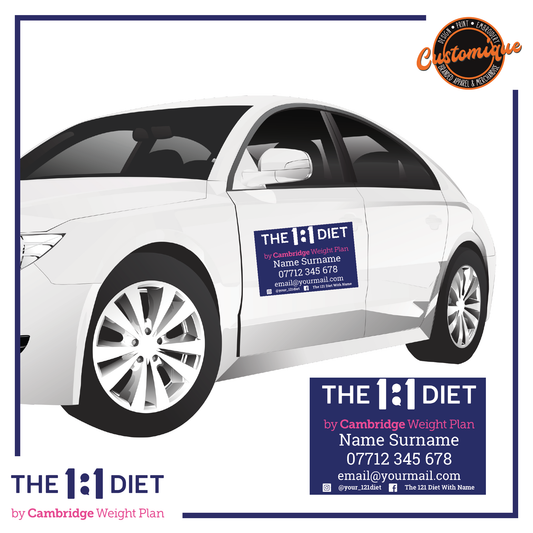 The 1:1 Diet - Magnetic Car Signs (matching set of 2)