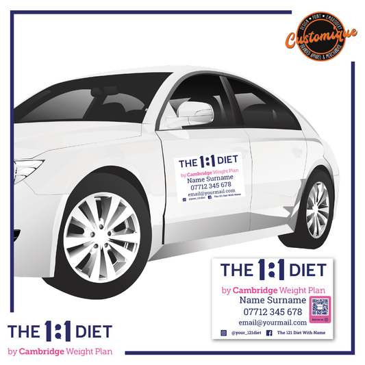The 1:1 Diet - Magnetic Car Signs (matching set of 2)