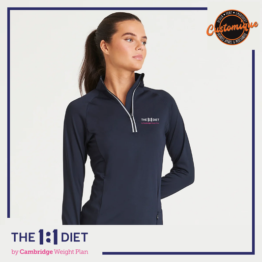 The 1:1 Diet - Ladies Cool Flex 1/2 Zip Top