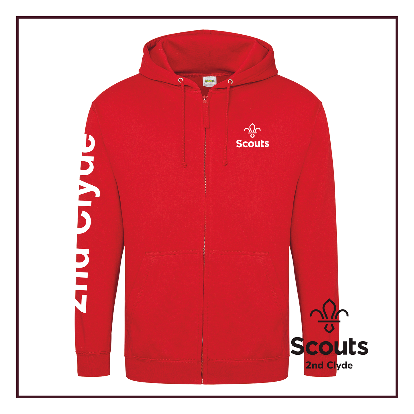 2nd Clyde Scouts - Zipped Hoodie (Adult)