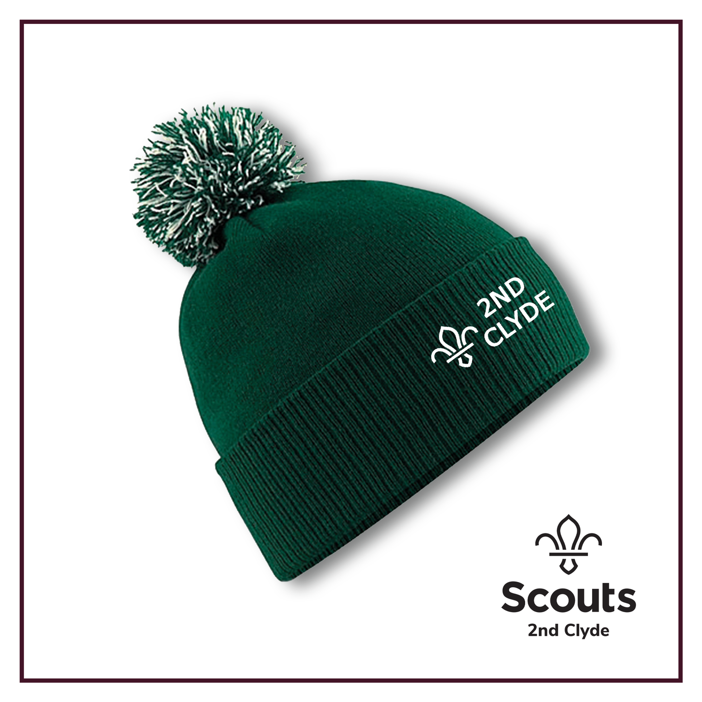 2nd Clyde Scouts - Embroidered Pom-Pom Beanie