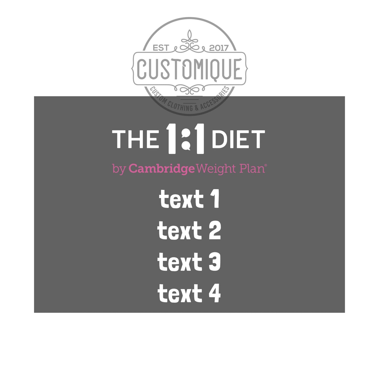 The 1:1 Diet - Rear Car Windscreen Cling