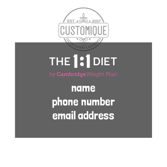 The 1:1 Diet - Rear Car Windscreen Cling