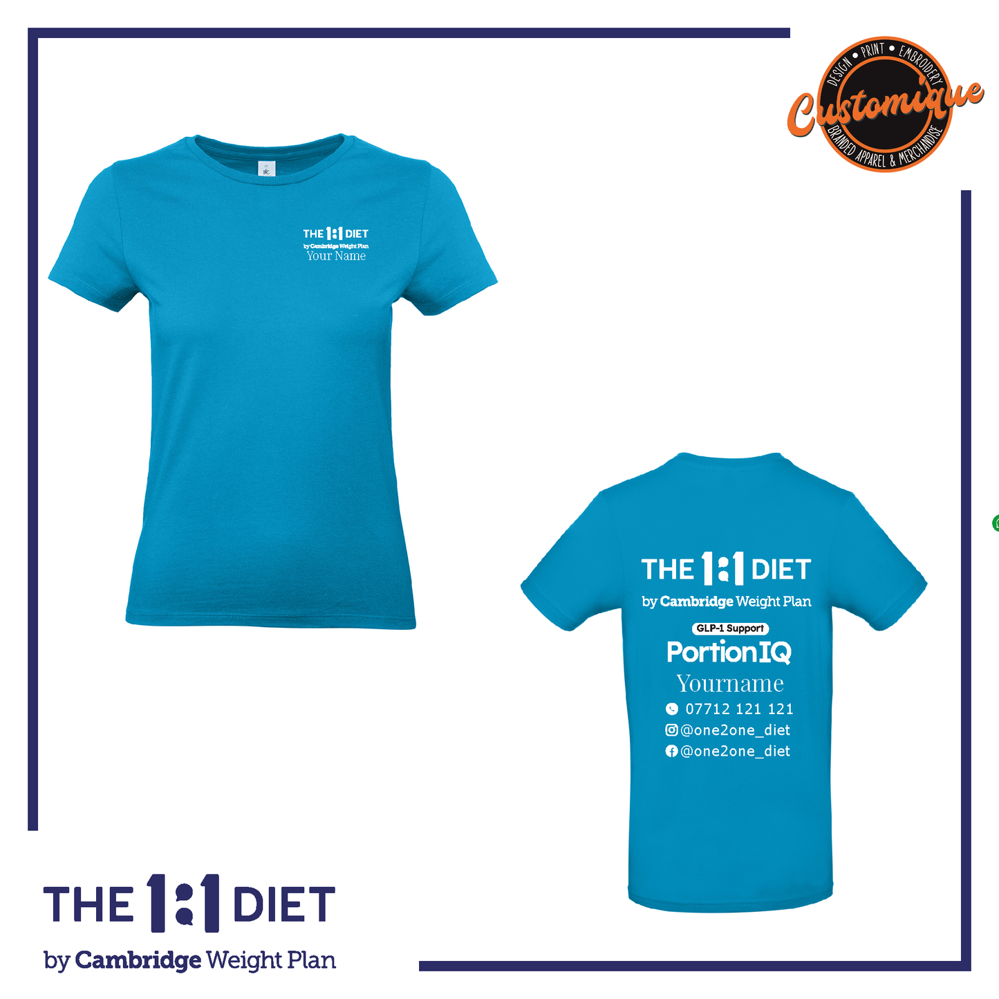 The 1:1 Diet Portion IQ - Ladies Fitted Logo T-Shirt