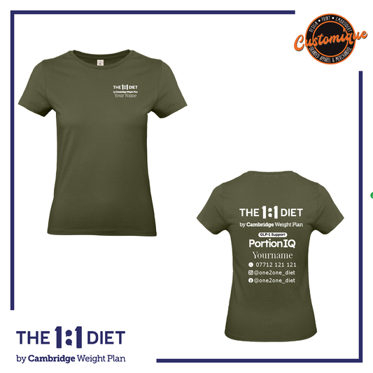 The 1:1 Diet Portion IQ - Ladies Fitted Logo T-Shirt