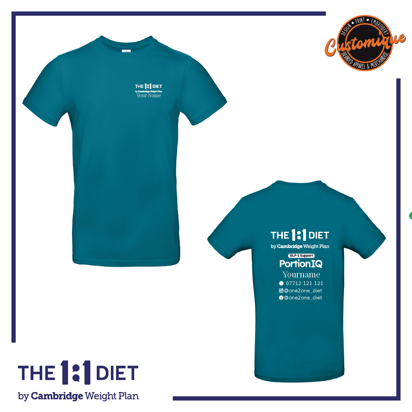 The 1:1 Diet Portion IQ - Unisex Logo T-Shirt