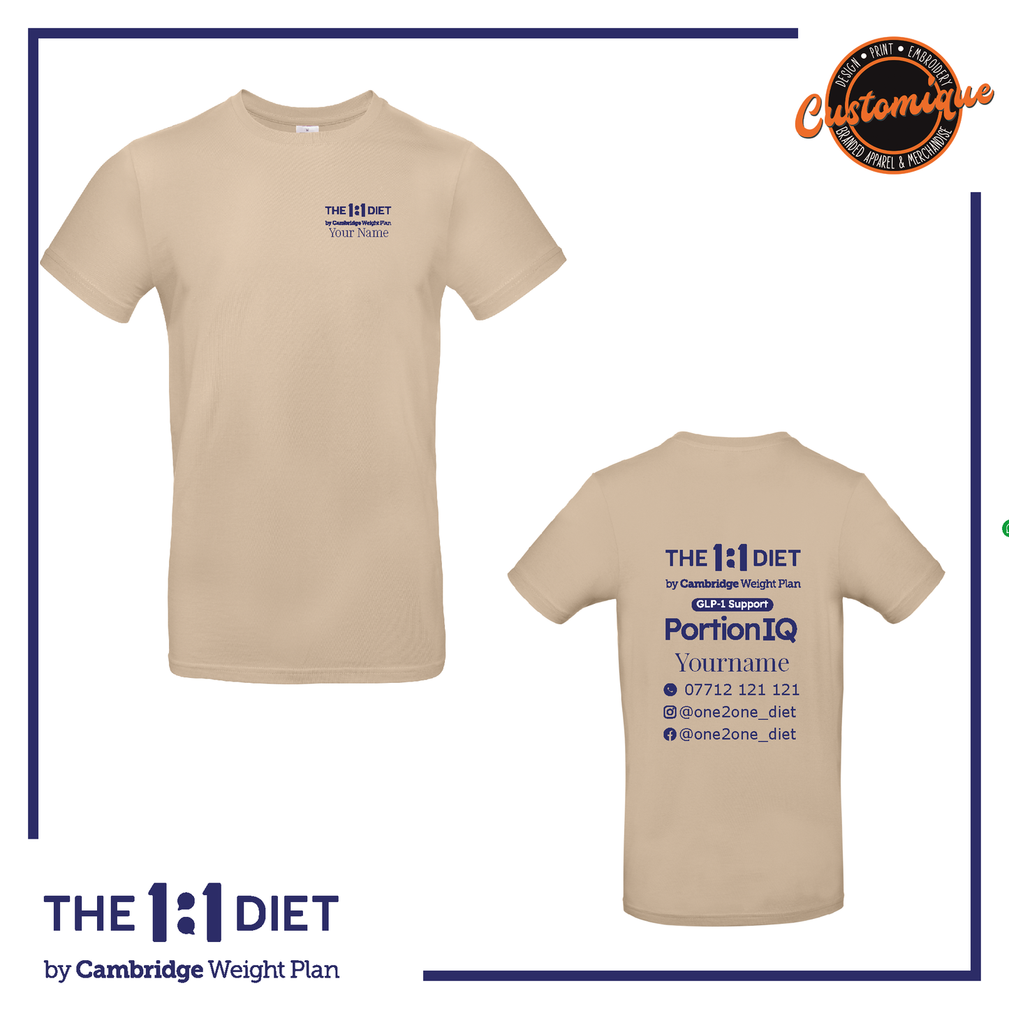 The 1:1 Diet Portion IQ - Unisex Logo T-Shirt