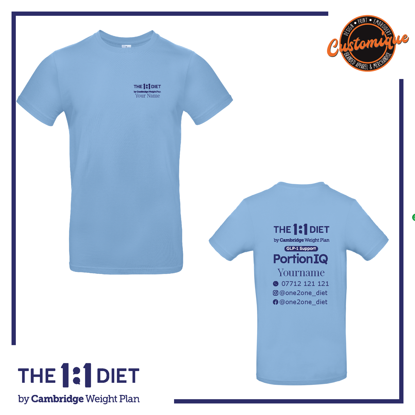 The 1:1 Diet Portion IQ - Unisex Logo T-Shirt