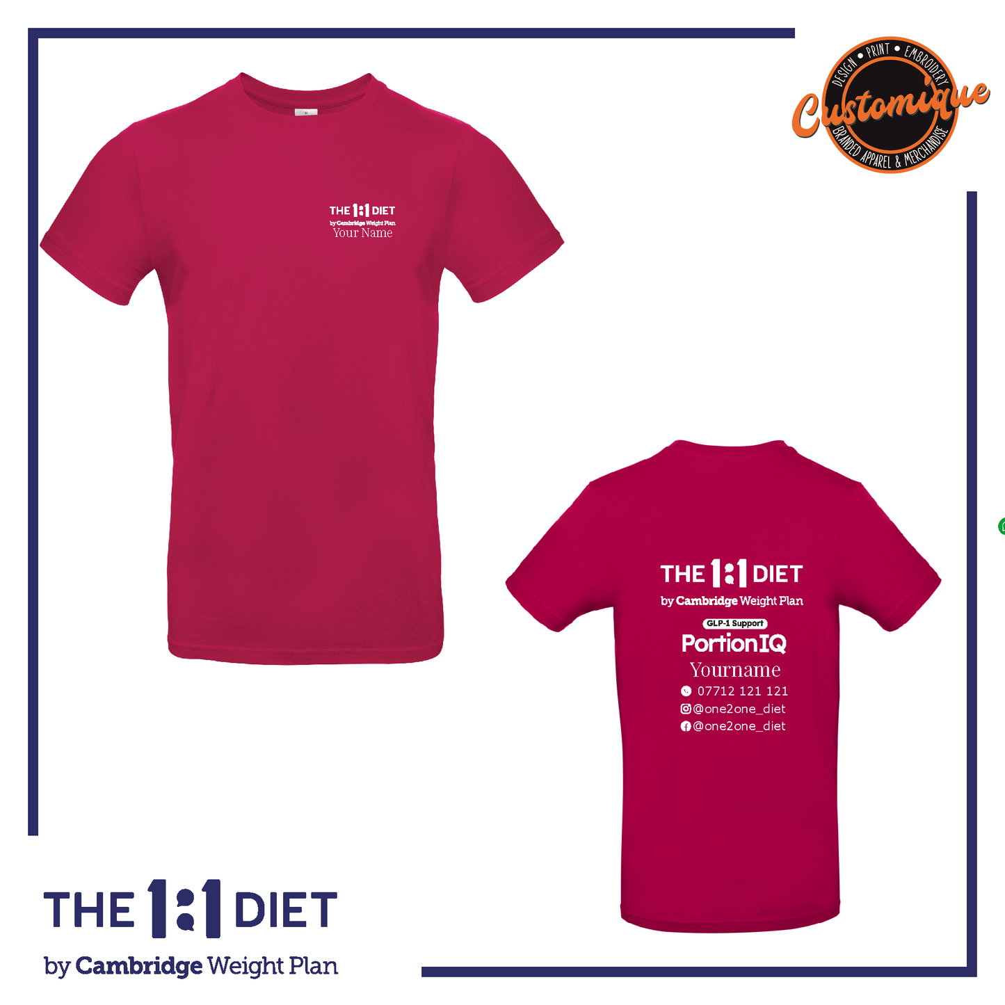 The 1:1 Diet Portion IQ - Unisex Logo T-Shirt