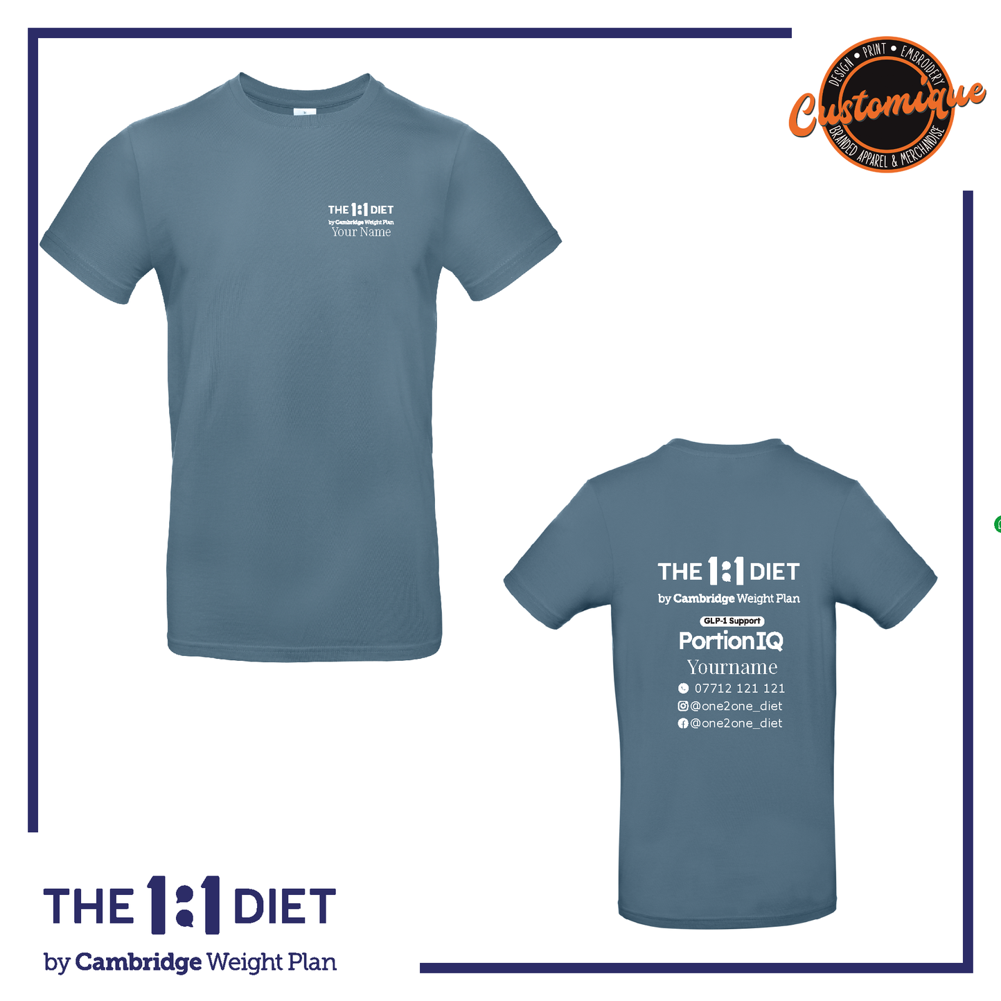 The 1:1 Diet Portion IQ - Unisex Logo T-Shirt