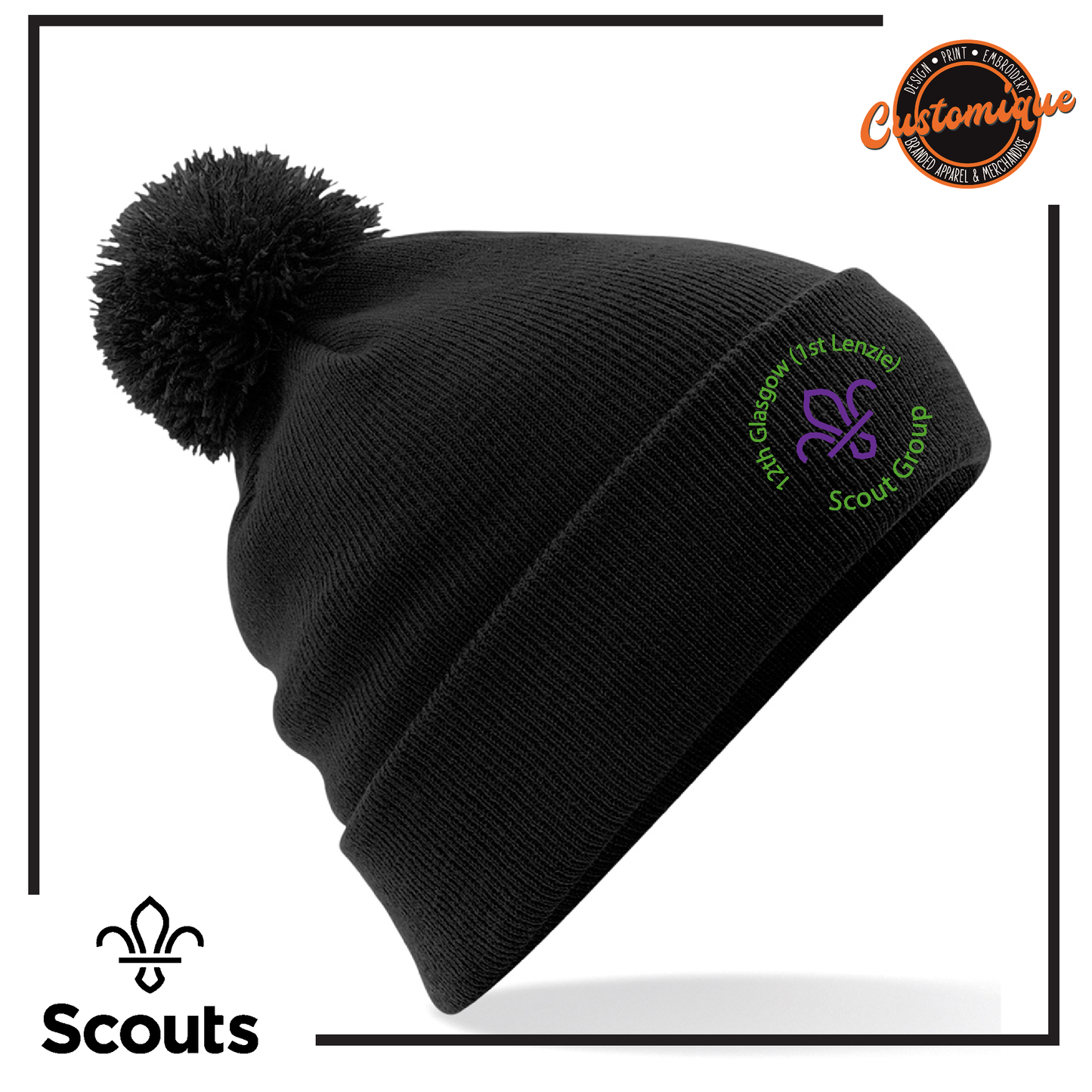 12th Glasgow Scouts - Pom Pom Beanie
