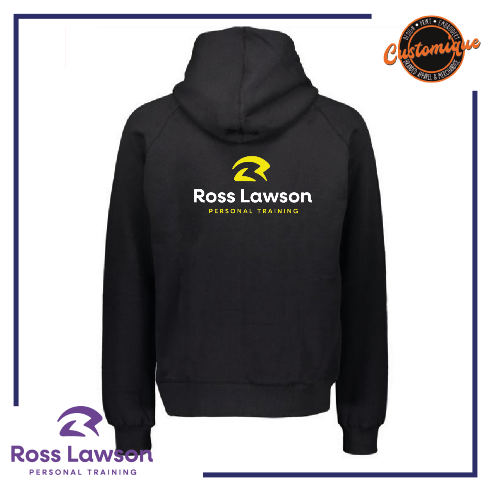 Ross Lawson PT branded black hoodie
