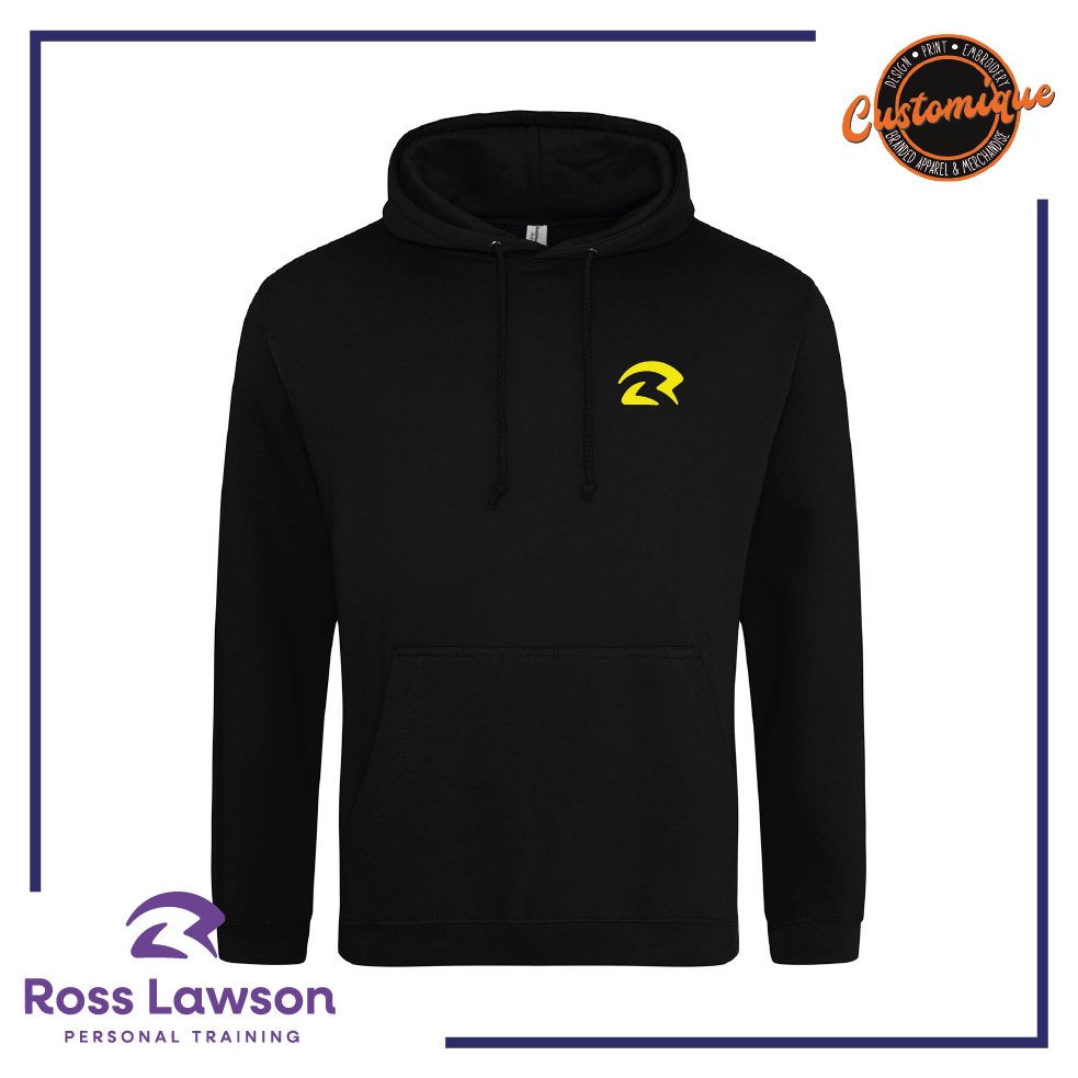 Ross Lawson PT branded black hoodie