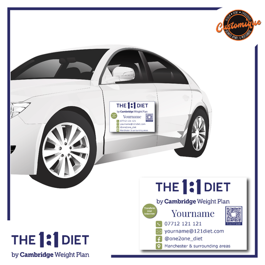 The 1:1 Diet - Magnetic Car Signs (matching set of 2)