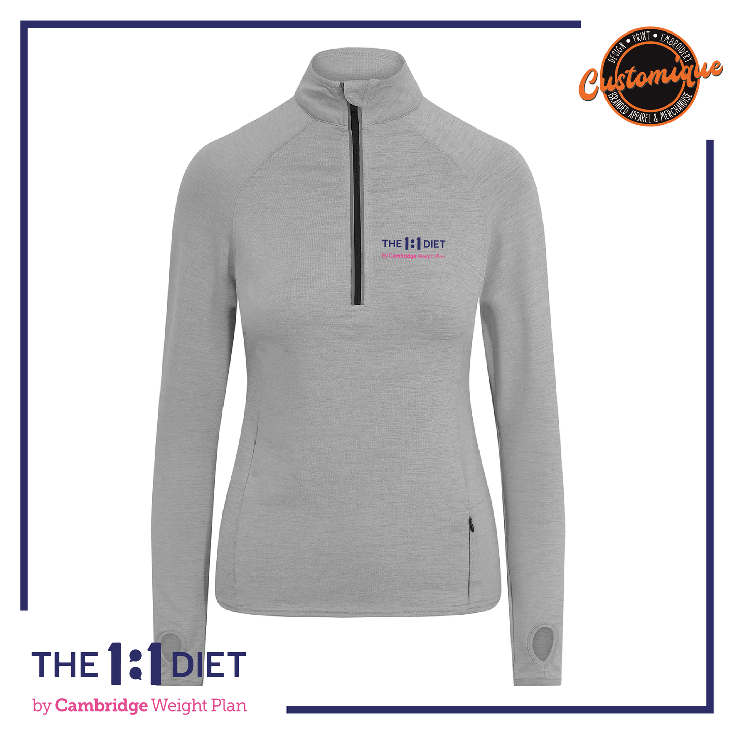 The 1:1 Diet - Ladies Cool Flex 1/2 Zip Top