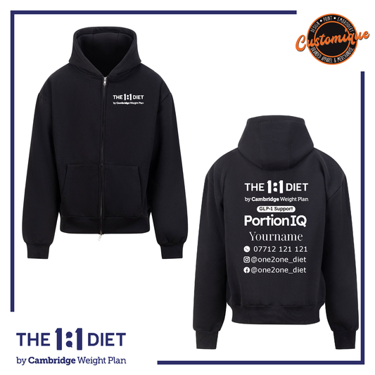 The 1:1 Diet Portion IQ - UNISEX Heavyweight Zipped Hoodie