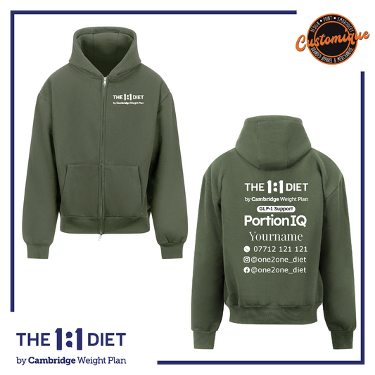 The 1:1 Diet Portion IQ - UNISEX Heavyweight Zipped Hoodie