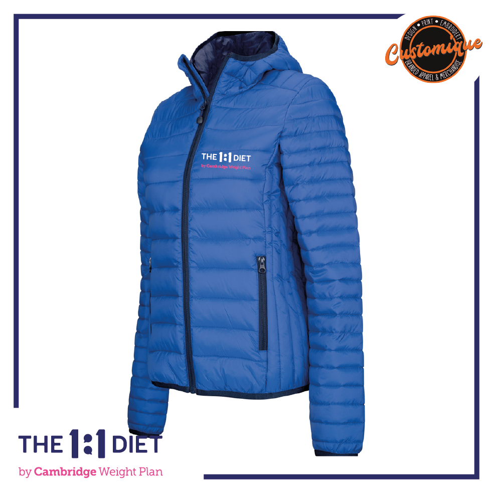The 1:1 Diet - Ladies Lightweight Hooded Padded Jacket