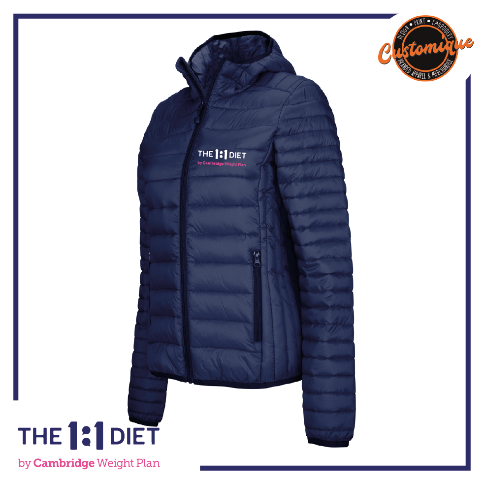 The 1:1 Diet - Ladies Lightweight Hooded Padded Jacket