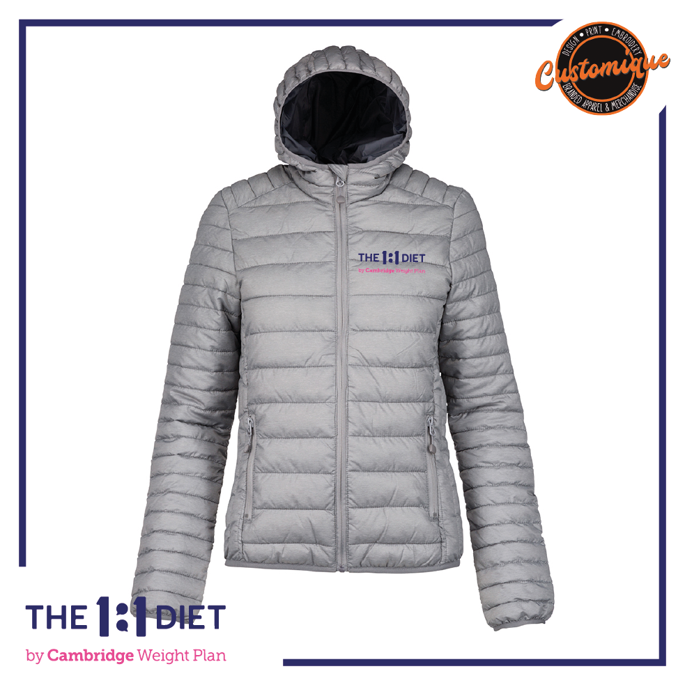 The 1:1 Diet - Ladies Lightweight Hooded Padded Jacket