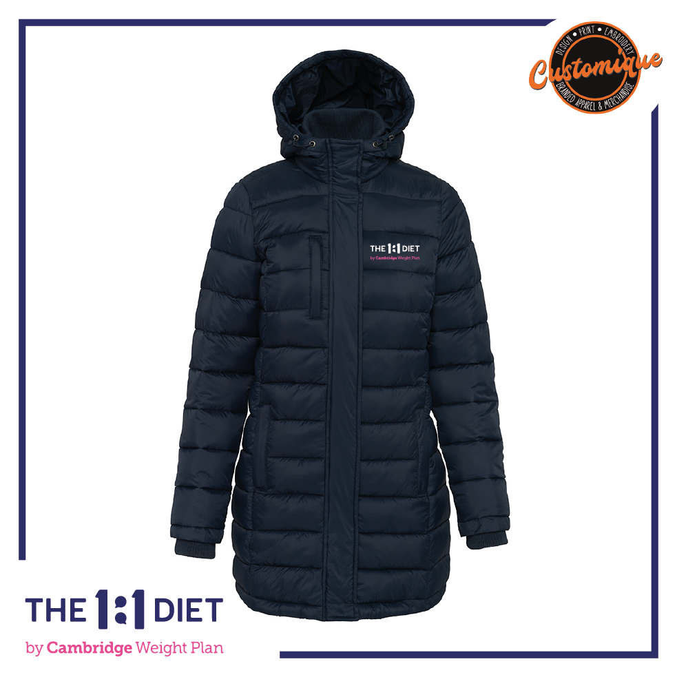 The 1:1 Diet - Ladies Light Longline Padded Jacket