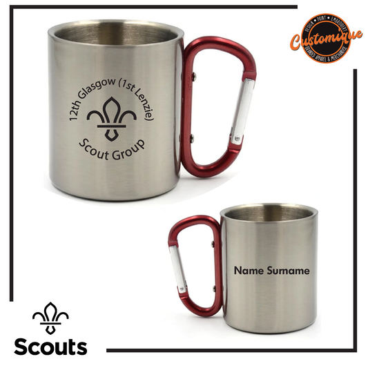 12th Glasgow Scouts - Stainless Steel Karibiner Mug