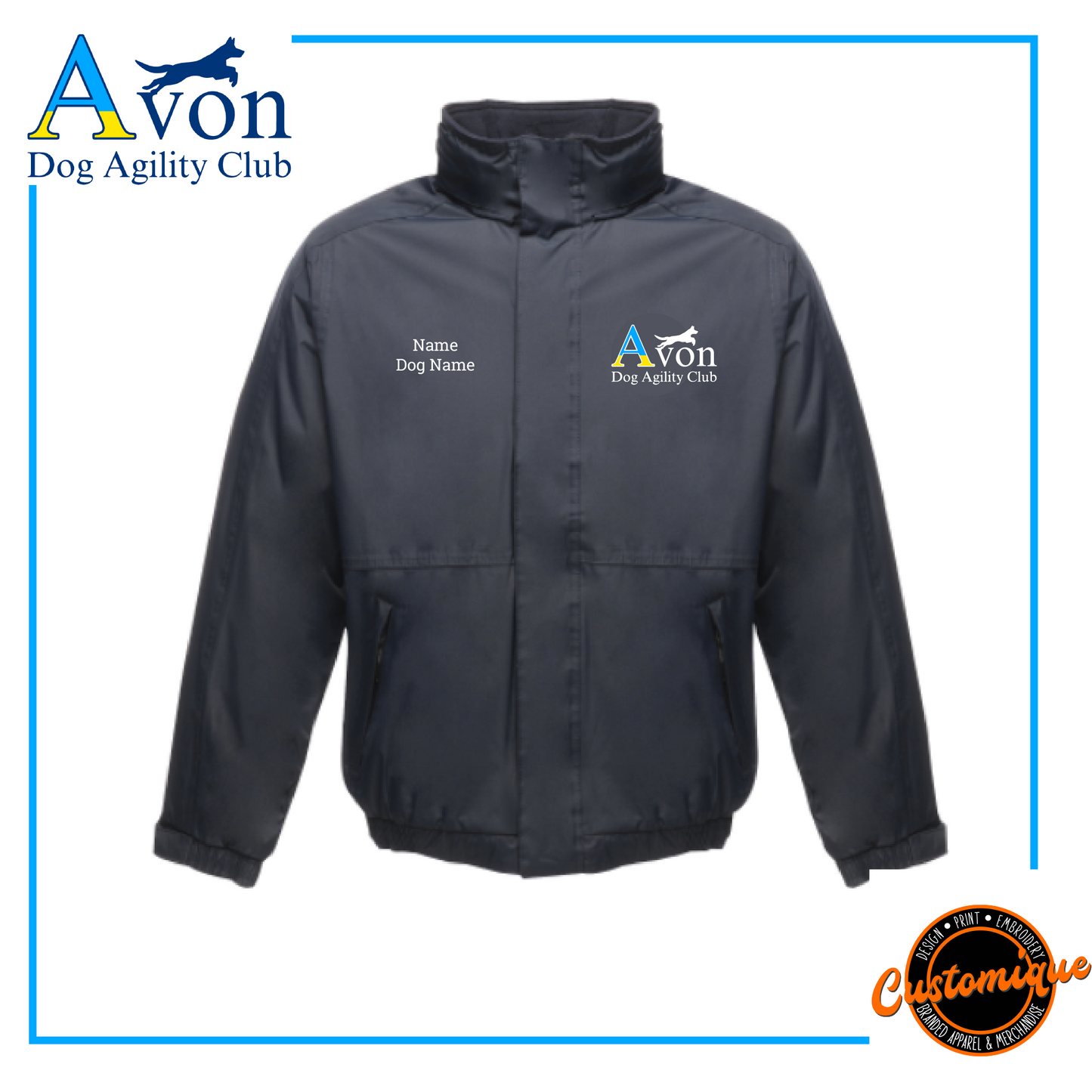 Avon Dog Agilty Club - Mens Waterproof Bomber Jacket