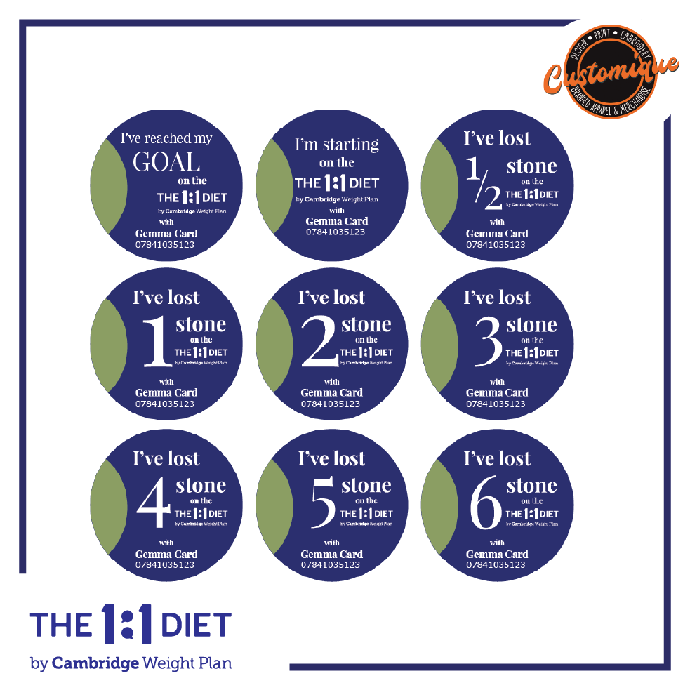The 1:1 Diet - Foamex Weight Loss Photo Prop Circles