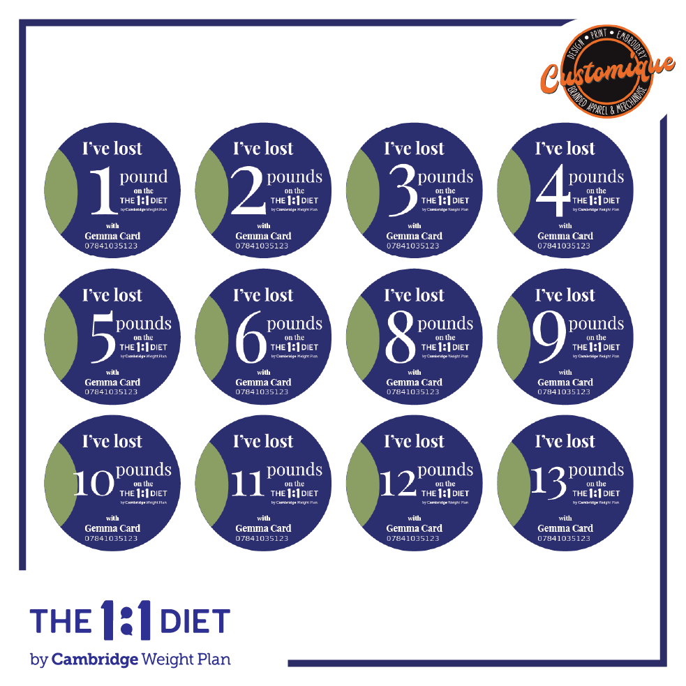 The 1:1 Diet - Foamex Weight Loss Photo Prop Circles