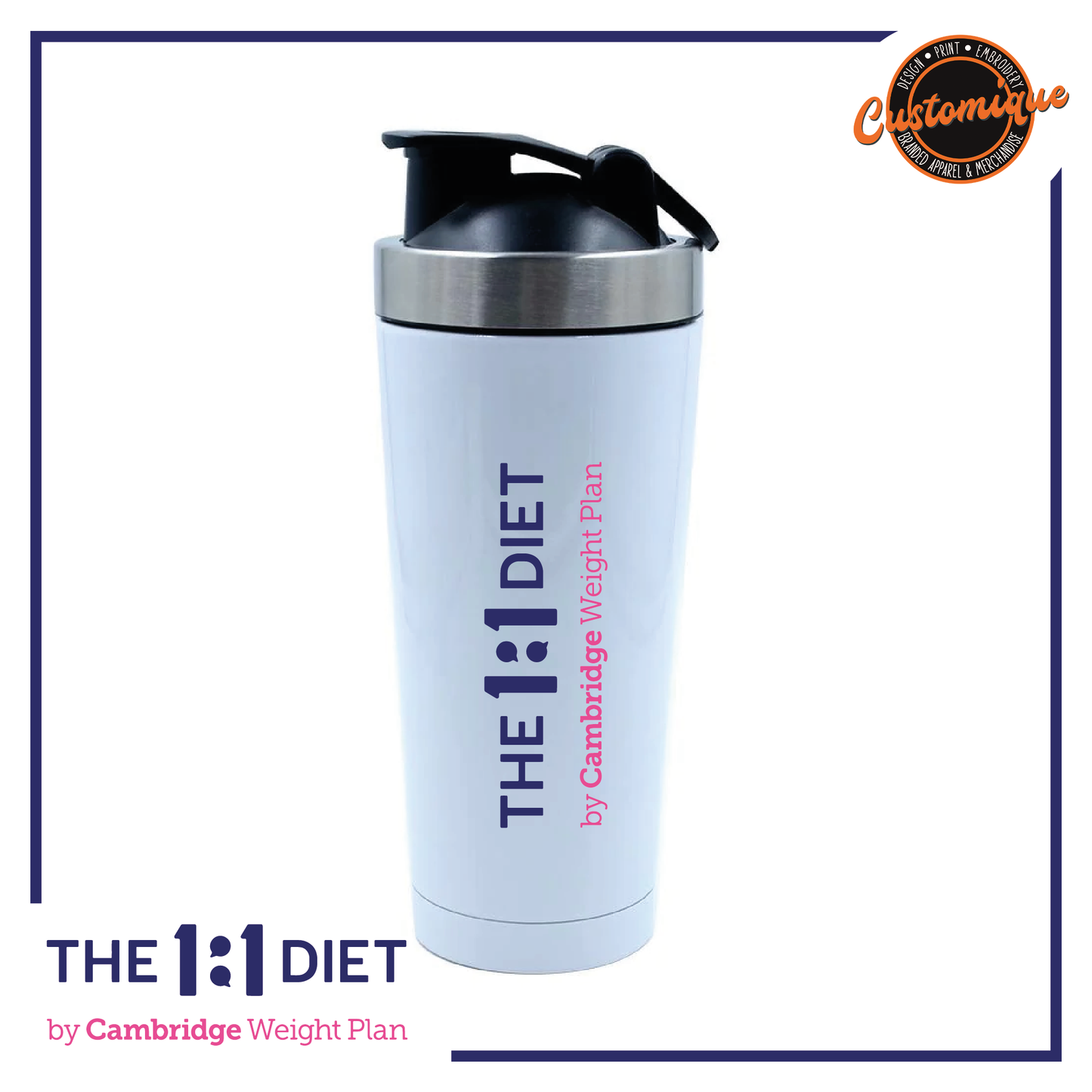 The 1 1 Diet Aluminium Protein Shaker 500ml Customique