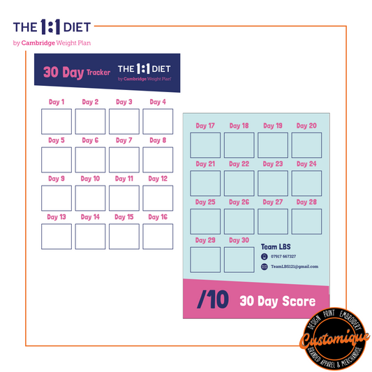 The 1:1 Diet - 30 Day Tracker