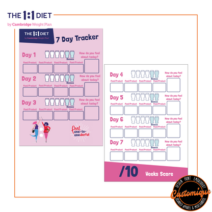 The 1:1 Diet - 7 Day Tracker x 100 (SALE)